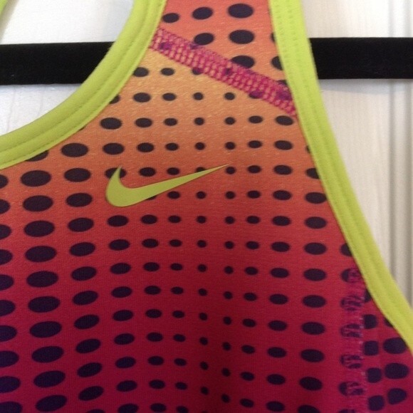 NIKE DRI-FIT Medium Yellow, Orange, Purple Tank Top Workout Athletic Athleisure - Picture 3 of 7